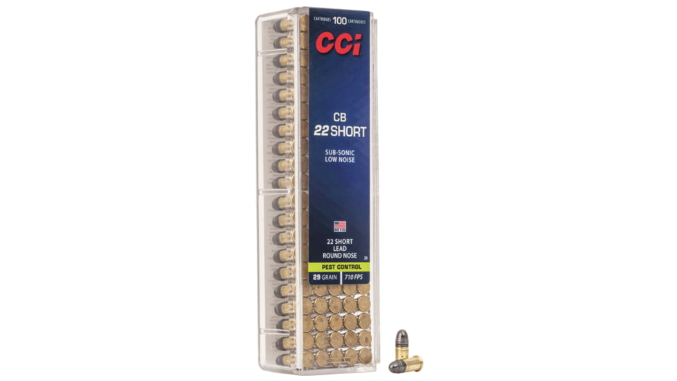 CCI Ammunition CB .22 Short 29 Grain Lead Round Nose Rimfire Ammo, 100 Rounds, 26