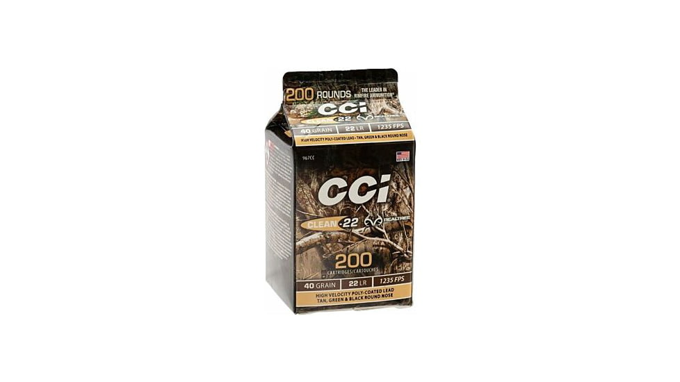 Cci Ammunition Cci Clean 22lr 40gr Lead-rn 1235fps 200rd 10bx/cs