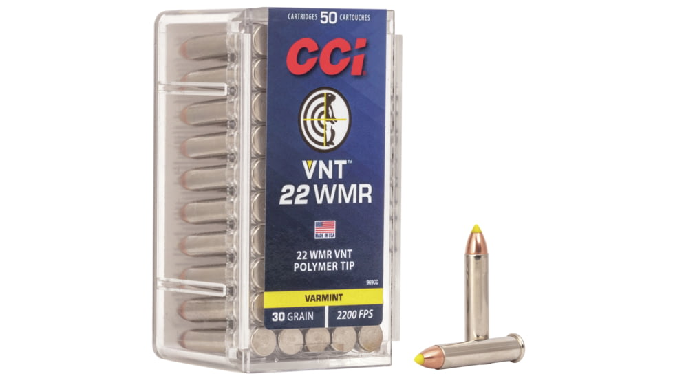 CCI Ammunition VNT .22 Winchester Magnum Rimfire 30 Grain VNT Rimfire Ammo, 50 Rounds, 969CC