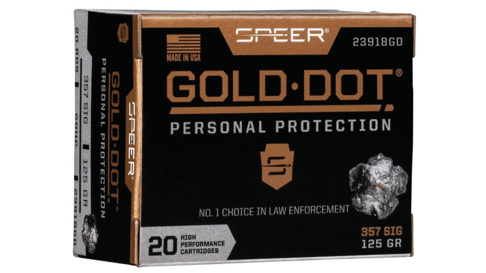 CCI Ammunition Speer Gold Dot Handgun Ammo .357 SIG 125 gr HP 1350 fps 20/ct, 23918