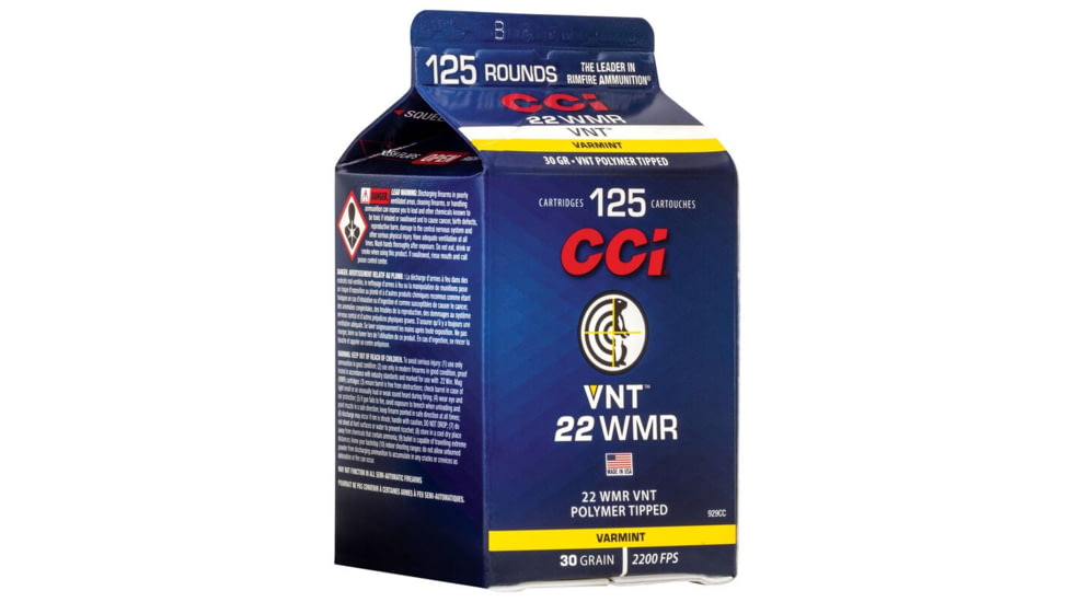 CCI Ammunition VNT .22 Winchester Magnum Rimfire 30 Grain VNT Rimfire Ammo, 1250 Round