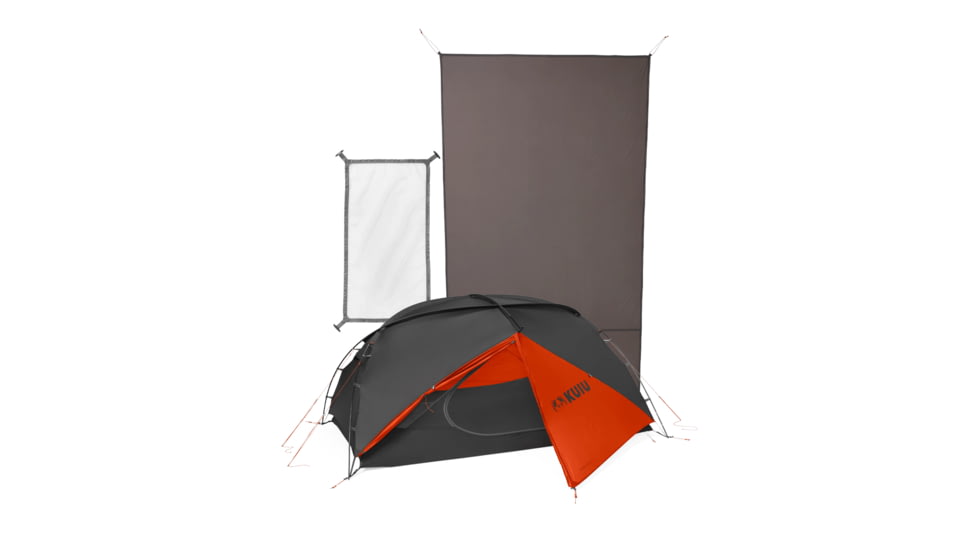 Kuiu Mountain Star 2 Person Tent Set, Gunmetal Orange, Adult, 7536218931358