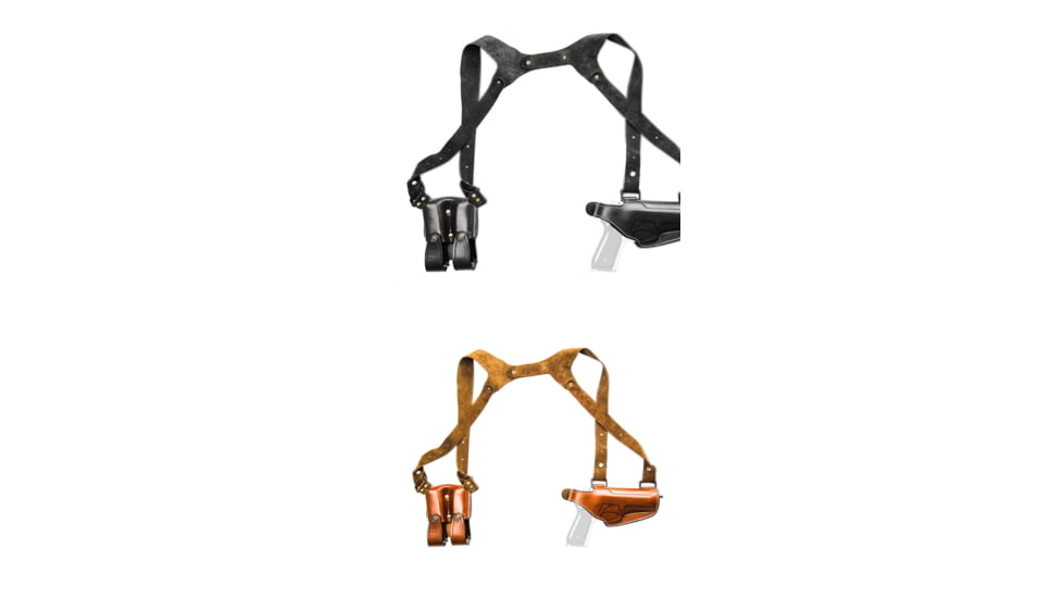 Cebeci Arms 1911 Leather Horizontal Shoulder Holster SHS 21013, Black, Tan