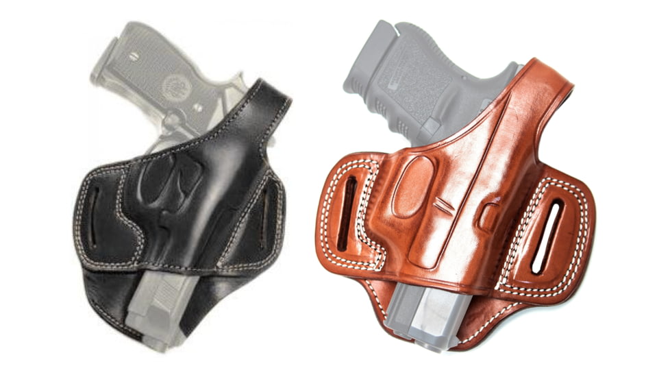 Cebeci Arms 1911 Leather Open Muzzle Pancake Holster Open Muzzle 20917, Black, Tan