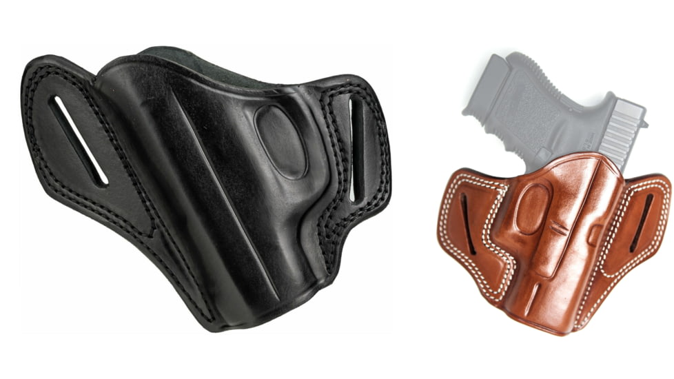 Cebeci Arms 20825 Tactical Grip Leather Pancake Belt Holster for Glock Handguns, Black, Tan