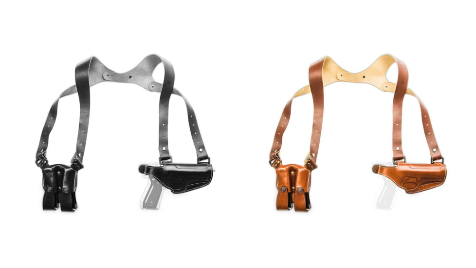 Cebeci Arms Browning Leather Horizontal Shoulder Holster LHS 21020, Black, Tan