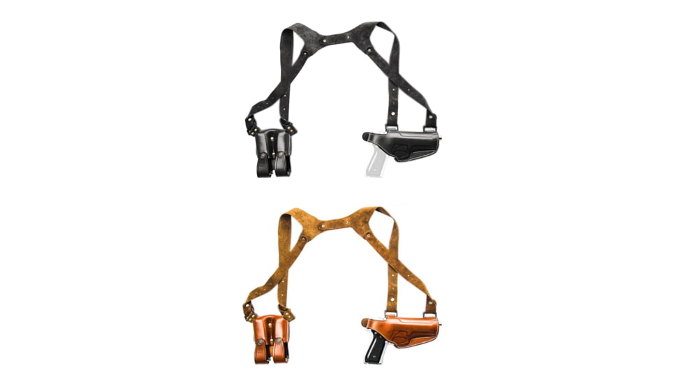 Cebeci Arms CZ Leather Horizontal Shoulder Holster SHS 21013, Black, Tan