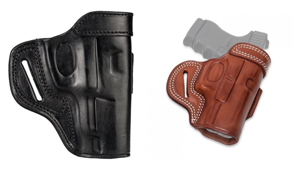 Cebeci Arms CZ Leather Reinforced Combat Grip Belt Holster 20724, Black, Tan