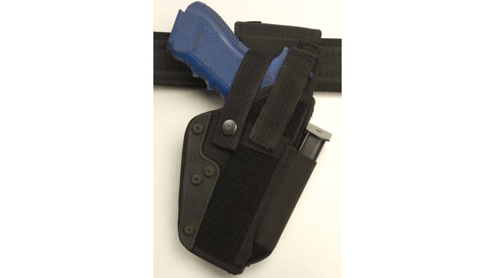Cebeci Arms Duty Holster DND with Frontal Mag Pouch 10157, Fits most medium-large frame autos, Black, Right 10157RB01