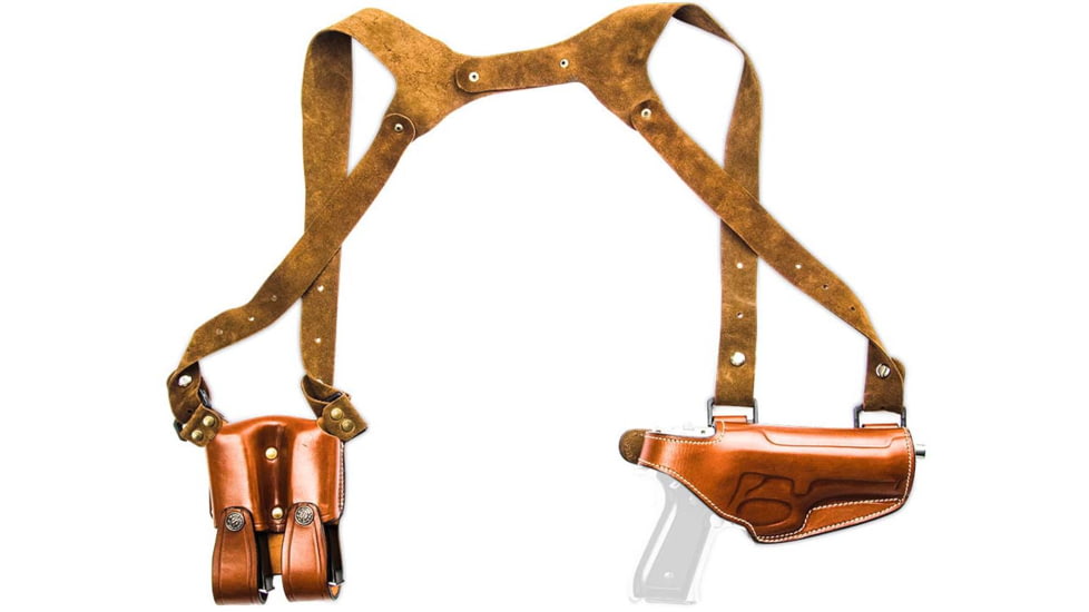 Cebeci Arms Leather Horizontal Shoulder Holster SHS, 1911 &amp; All Clones Full Size 5in, Tan, Left Hand, 21013LT01