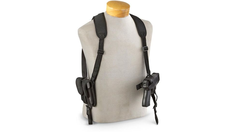 Cebeci Arms Nylon Horiz. Shoulder Holster Body Tab for 1911 and All Clones 3.5in, Black, Right 10012RB09