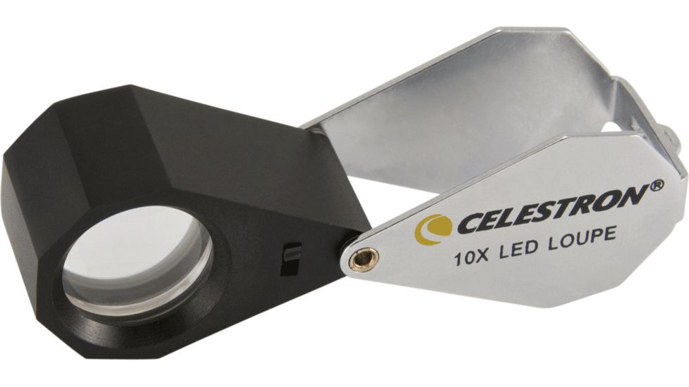 Celestron Mini Handheld LED Illuminated Magnifier (Loupe) - 10x