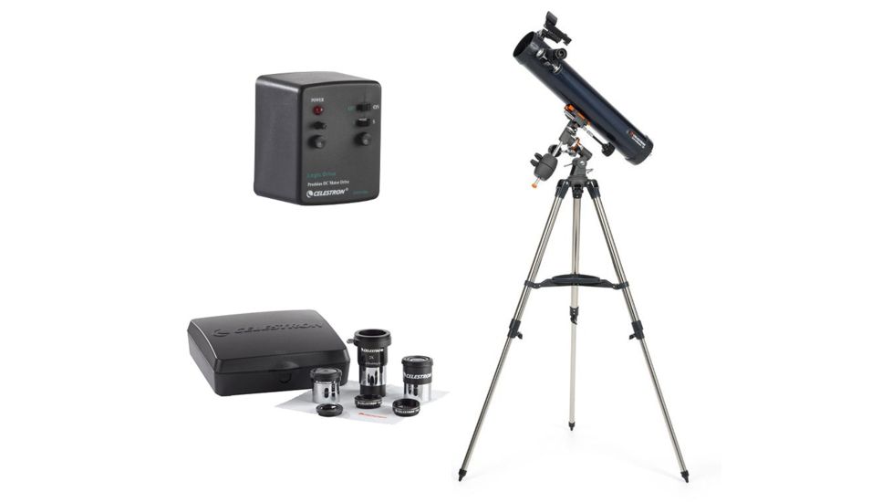 Celestron AstroMaster 76 EQ Reflector Telescope 31035 w/ AstroMaster Accessory Kit 94307 and Motor Drive 93514