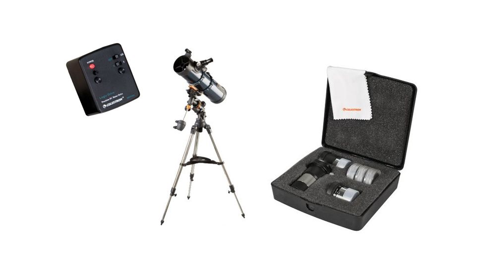 Celestron AstroMaster 130 EQ Reflector Telescope 31045 w/ AstroMaster Accessory Kit 94307 and Motor Drive 93514