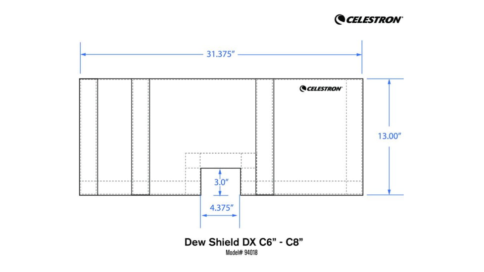 Celestron C6 - C8 Deluxe Flexible Dew Shield, Black, 94018
