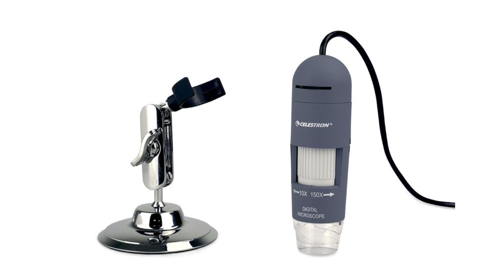 Celestron Deluxe Handheld Digital Microscope Dual Axis, Gray, 44302-C