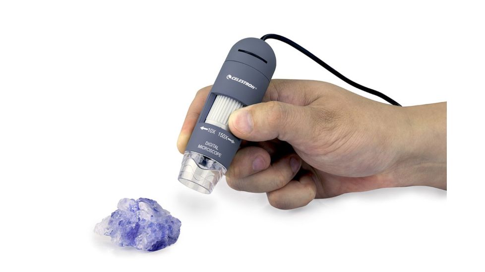 Celestron Deluxe Handheld Digital Microscope Dual Axis, Gray, 44302-C