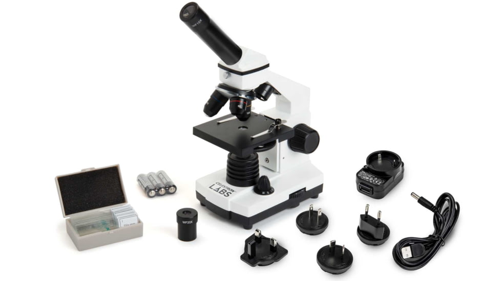 Celestron Labs CM800 Compound LED Microscope,10x,20x Eyepieces and 4x,10x,40x Objective Lenses 44128