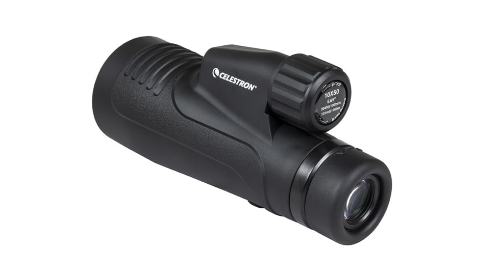 Celestron Outland X 10x50 Monocular w/ Smartphone Adapter, 16.8 mm, Bak-4, Multicoated, Black, 72370