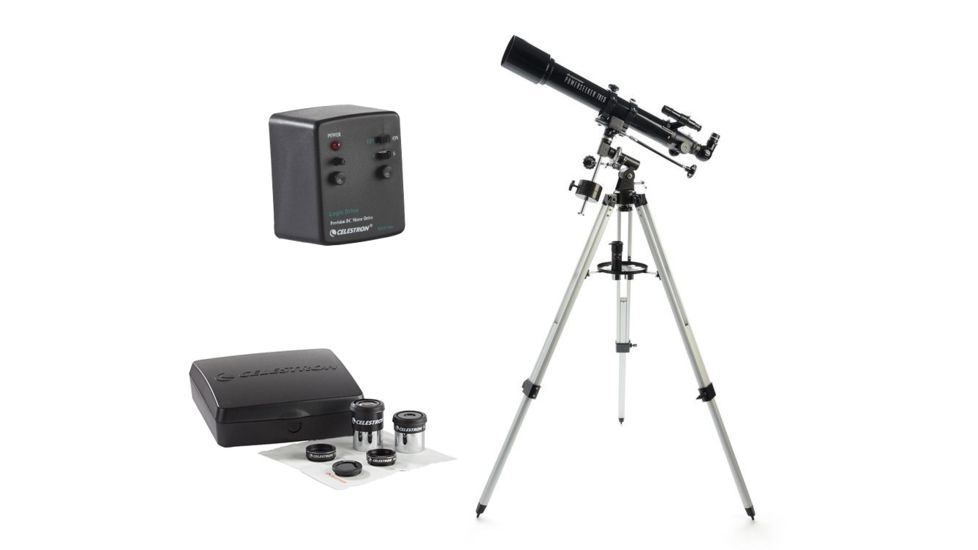 Celestron PowerSeeker 70EQ Telescope 21037 w/ PowerSeeker Accessory Kit 94306 and Motor Drive 93514
