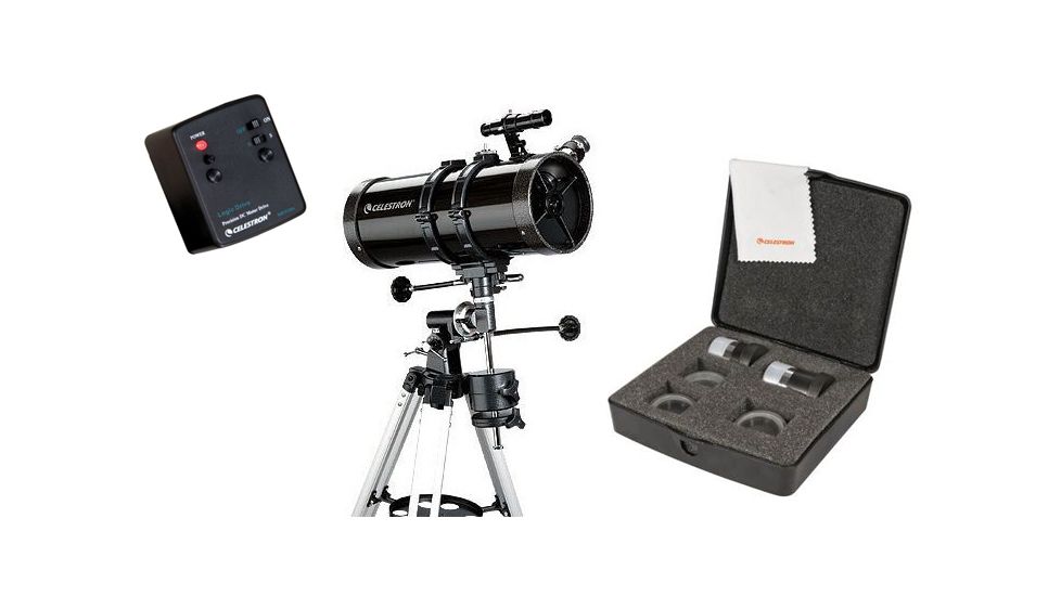 Celestron PowerSeeker 127 EQ Newtonian Telescope 21049 w/ PowerSeeker Accessory Kit 94306 and Motor Drive 93514