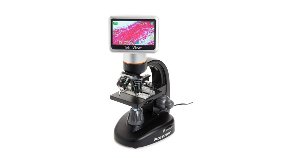 Celestron TetraView LCD Digital Touch Screen Microscope, Black/Silver 44347