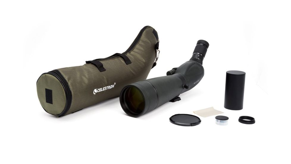 OpticsPlanet Exclusive Celestron TrailSeeker 20-60x80mm Spotting Scope w/TS Tripod &amp; Smartphone Adapter, Black, 52332-OP-DS