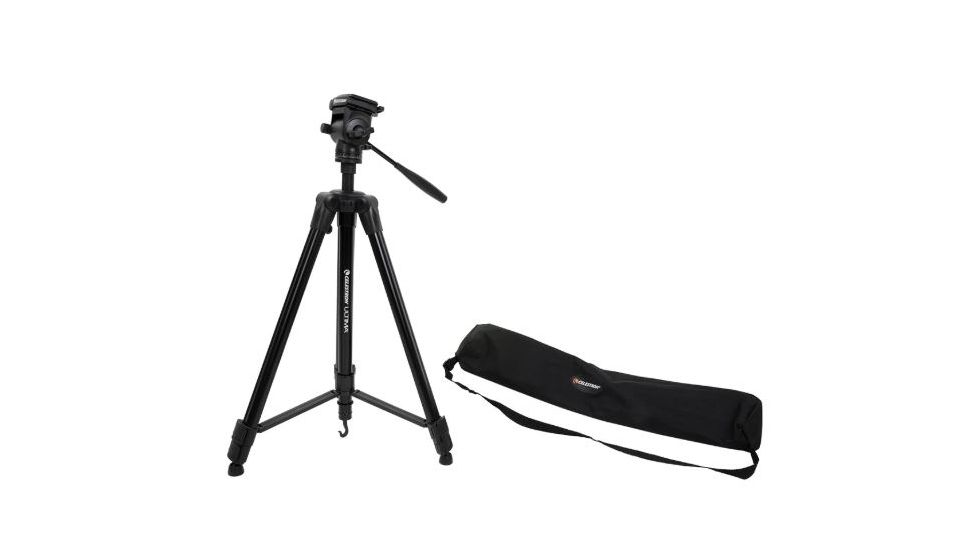 Celestron Ultima Pan Tilt Head Tripod, Black, 93612