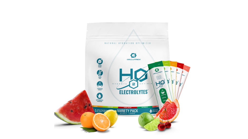 Cellutrex H2O ELECTROLYTESTM - Variety Pack 20 Count - Zero Sugar Electrolyte Powder, CTXH2OVP20