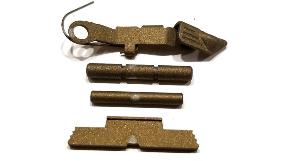 Centennial Defense Systems Extended Control Kit w/Serrated Mag Release for Gen 1-3 Glock 10mm, .45ACP, 2 Pins, Burnt Bronze, 40144
