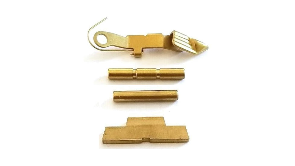 Centennial Defense Systems Extended Control Kit w/Serrated Mag Release for Gen 1-3 Glock 9mm, .40S&amp;W, .357SIG, 2 Pins, TiN, Gold, 40124