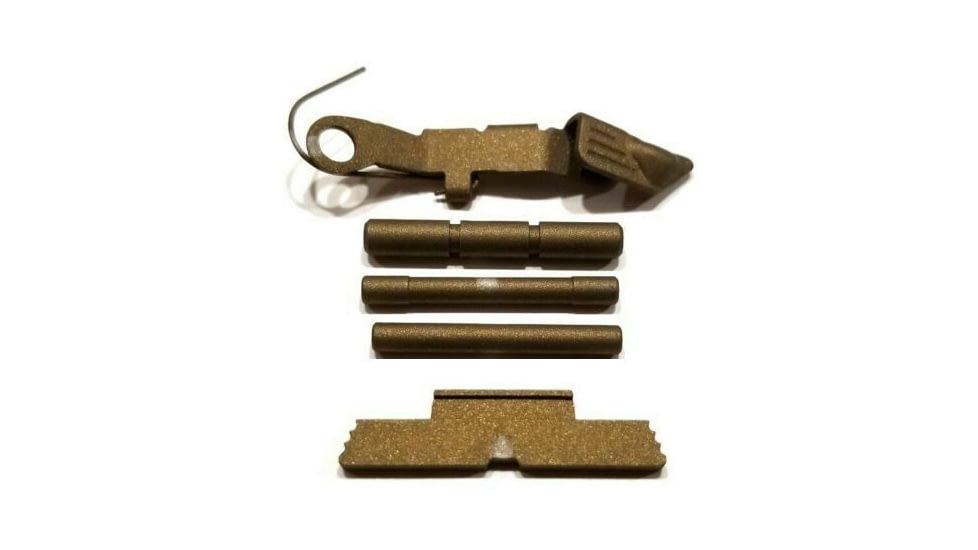 Centennial Defense Systems Extended Control Kit w/Serrated Mag Release for Gen 4 Glock 10mm, .45ACP, 3 Pins, Burnt Bronze, 40146