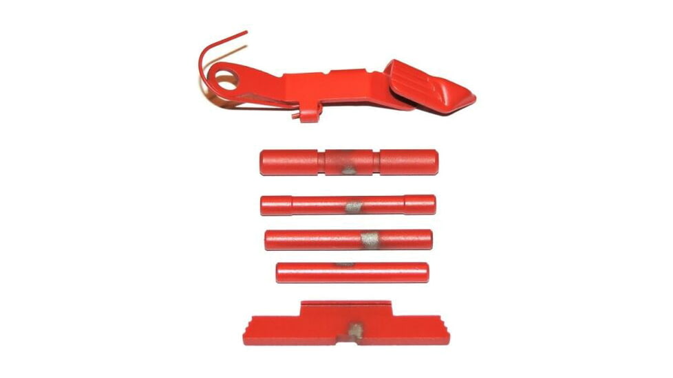 Centennial Defense Systems Extended Control Kit w/Serrated Mag Release for Gen 4 Glock 9mm, .40S&amp;W, .357SIG, 4 Pins, Red, 40119