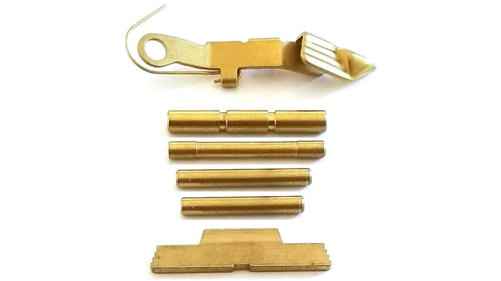 Centennial Defense Systems Extended Control Kit w/Serrated Mag Release for Gen 4 Glock 9mm, .40S&amp;W, .357SIG, 4 Pins, TiN, Gold, 40127