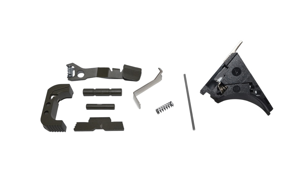 Centennial Defense Systems Glock 43 Lower Parts Kit, Serrated, 2.5lb Mag Catch Spring, Factory Trigger Spring Weight, OD Green, LPK-EXT-MOD8