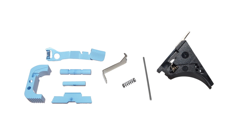 Centennial Defense Systems Glock 43 Lower Parts Kit, Serrated, 5lb Mag Catch Spring, Factory Trigger Spring Weight, White, LPK-EXT-MOD59