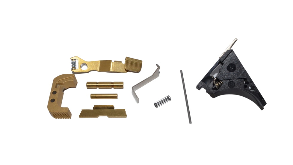 Centennial Defense Systems Glock 43 Lower Parts Kit, Strippled, 5lb Mag Catch Spring, 25% Power Trigger Spring, TiN, LPK-EXT-MOD163
