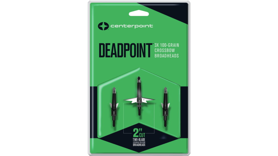 CenterPoint Deadpoint Crossbow Broadhead, 100 gr, 3 pk, AXCPBH100