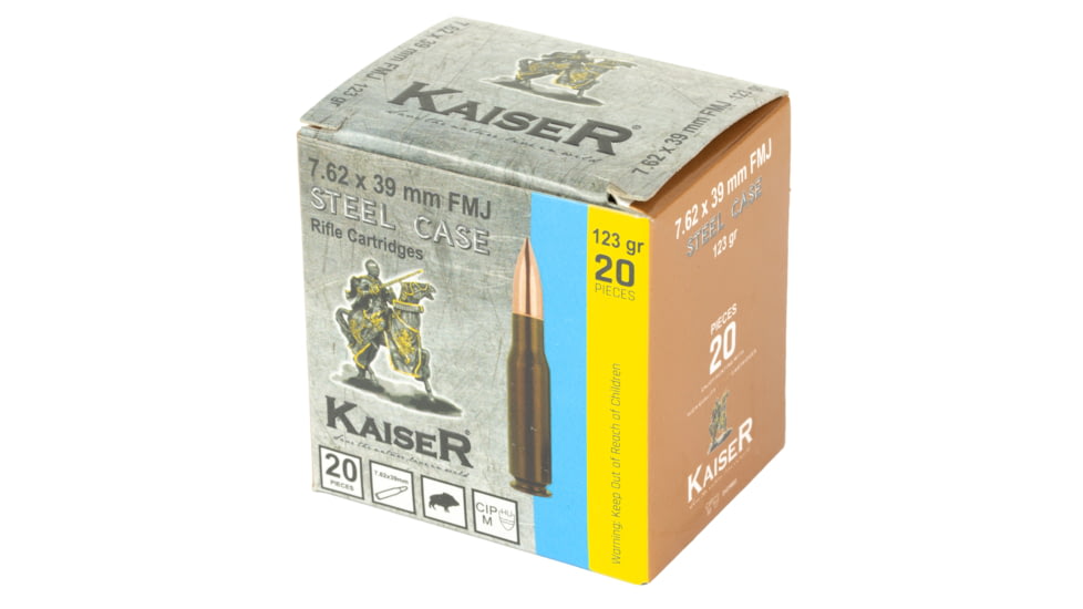 Century Arms Kaiser, 7.62X39, 123 Grain, Steel Case, Full Metal Jacket, 20 Round Box