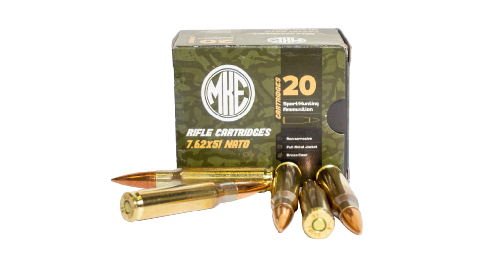 Century Arms M80 7.62x51mm NATO 147 Grain Full Metal Jacket Brass Cased Rifle Ammo, 20 Rounds, AM8293