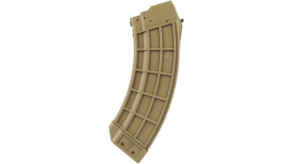Century Arms US Palm Standard AK-47 Rifle Magazine w/Stainless Steel Latch, 7.62x39mm, 30 Round, Flat Dark Earth, 1 Pack, Polymer w/Stainless Steel Latch, MA693A-30RD