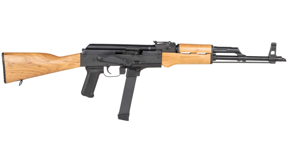 Century Arms WASR Semi-Auto Rifle, 9mm Luger, 16.25 in barrel, Slanted Muzzle Brake, 33 Rounds, RI3765N-FRRMPG