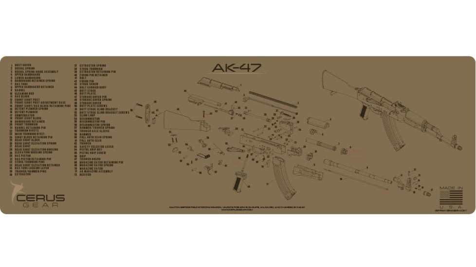 Cerus Gear 12x36 AK47 Schematic Promat - Coyote Tan, RM-AK47-SCH-COY