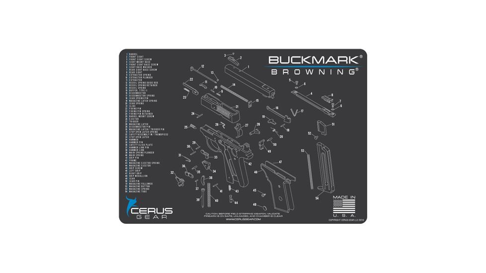 Cerus Gear 3mm Promats 12''x17'' Browning Buckmark Sch Char Gry