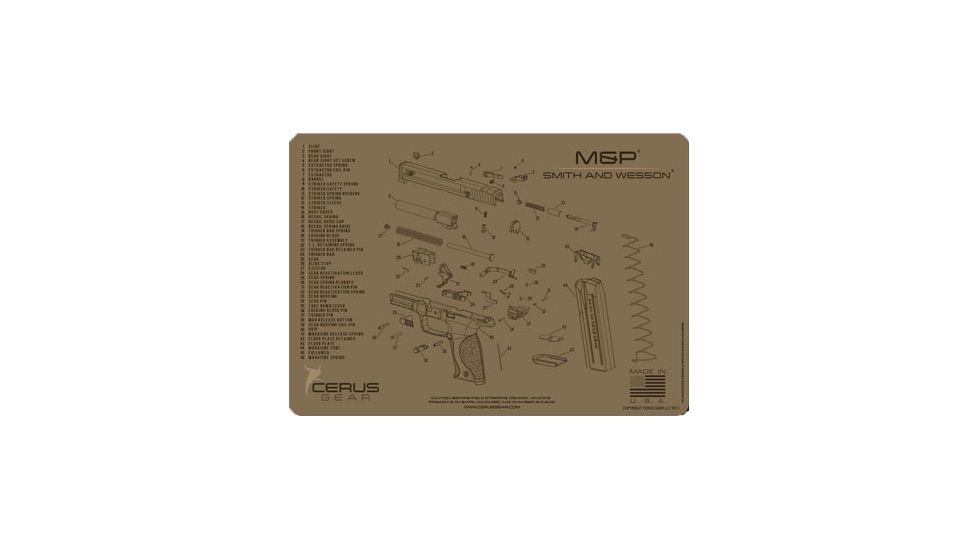 Cerus Gear 3mm Promats 12''x17'' S&amp;w M&amp;p Schematic Coyote