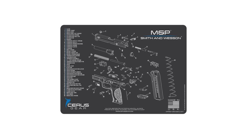 Cerus Gear 3mm Promats 12''x17'' S&w M&p Shield Sch Char Grey