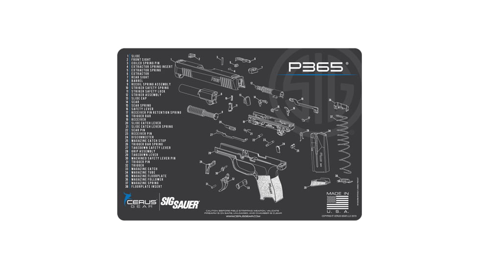 Cerus Gear 3mm Promats 12''x17'' Sig 365 Charcoal Gray