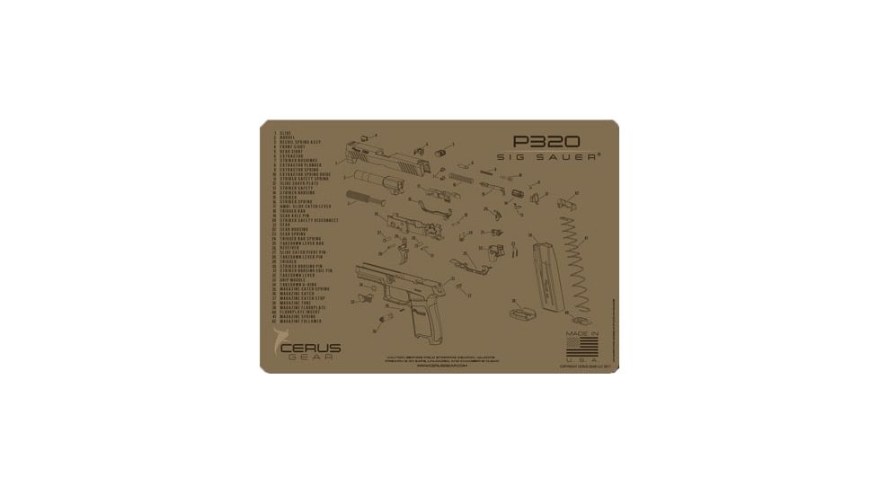 Cerus Gear 3mm Promats 12''x17'' Sig320 Schematic Coyote
