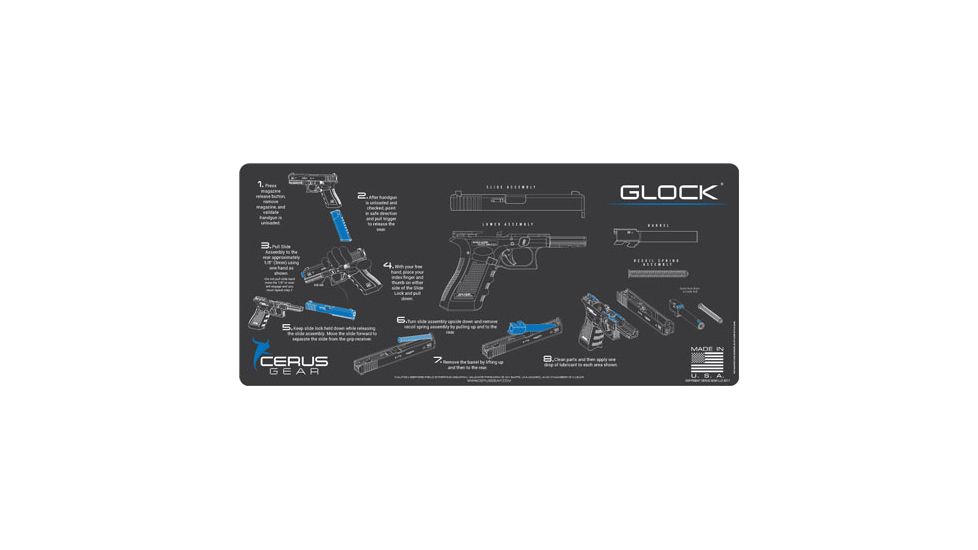 Cerus Gear 3mm Promats 12''x27'' Glock Instructional Char Gray
