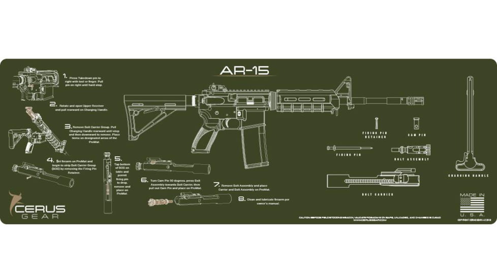 Cerus Gear AR-15 Instructional Promat - Olive Drab Green, IM-AR15-INS-ODG